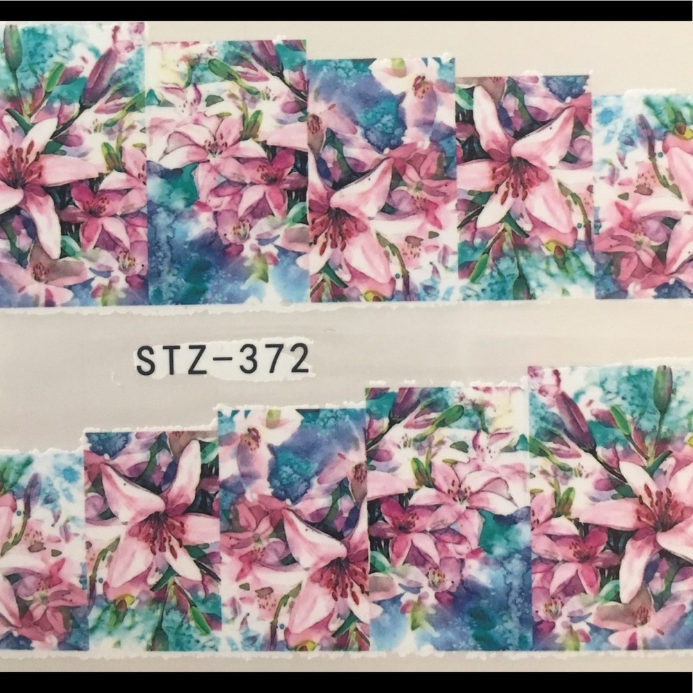 NWT Nail Art Waterslide Tattoos in Stargazer Lily